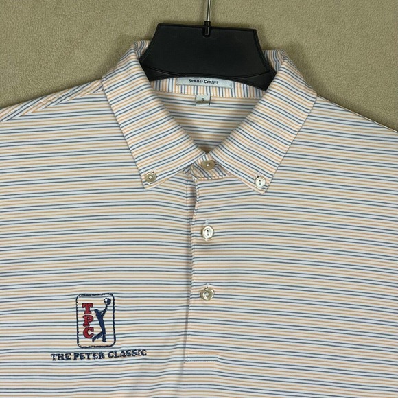 Peter Millar Summer Comfort Golf Polo‎ Shirt Mens S Multicolor Striped - Picture 2 of 12